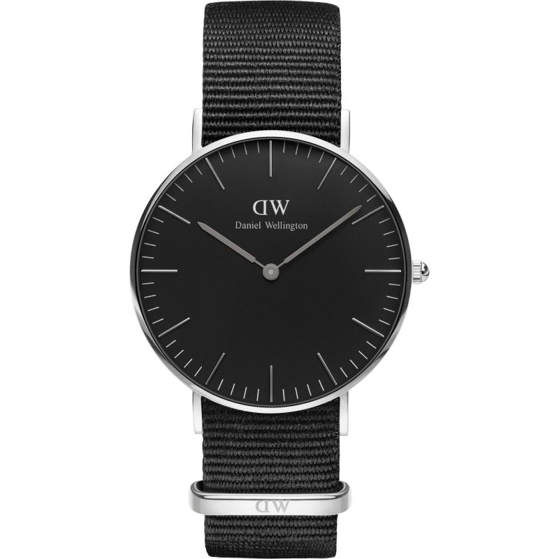 Daniel Wellington Cornwall 36mm Black Dial Black Nato Strap Silver Watch - DW00100151 Hoofdafbeelding