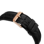 Daniel Wellington Dapper Reading 38mm White Dial Black Genuine Leather Gold Date Watch - DW00100107