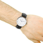 Daniel Wellington Dapper Reading 38mm White Dial Black Genuine Leather Silver Date Watch - DW00100108