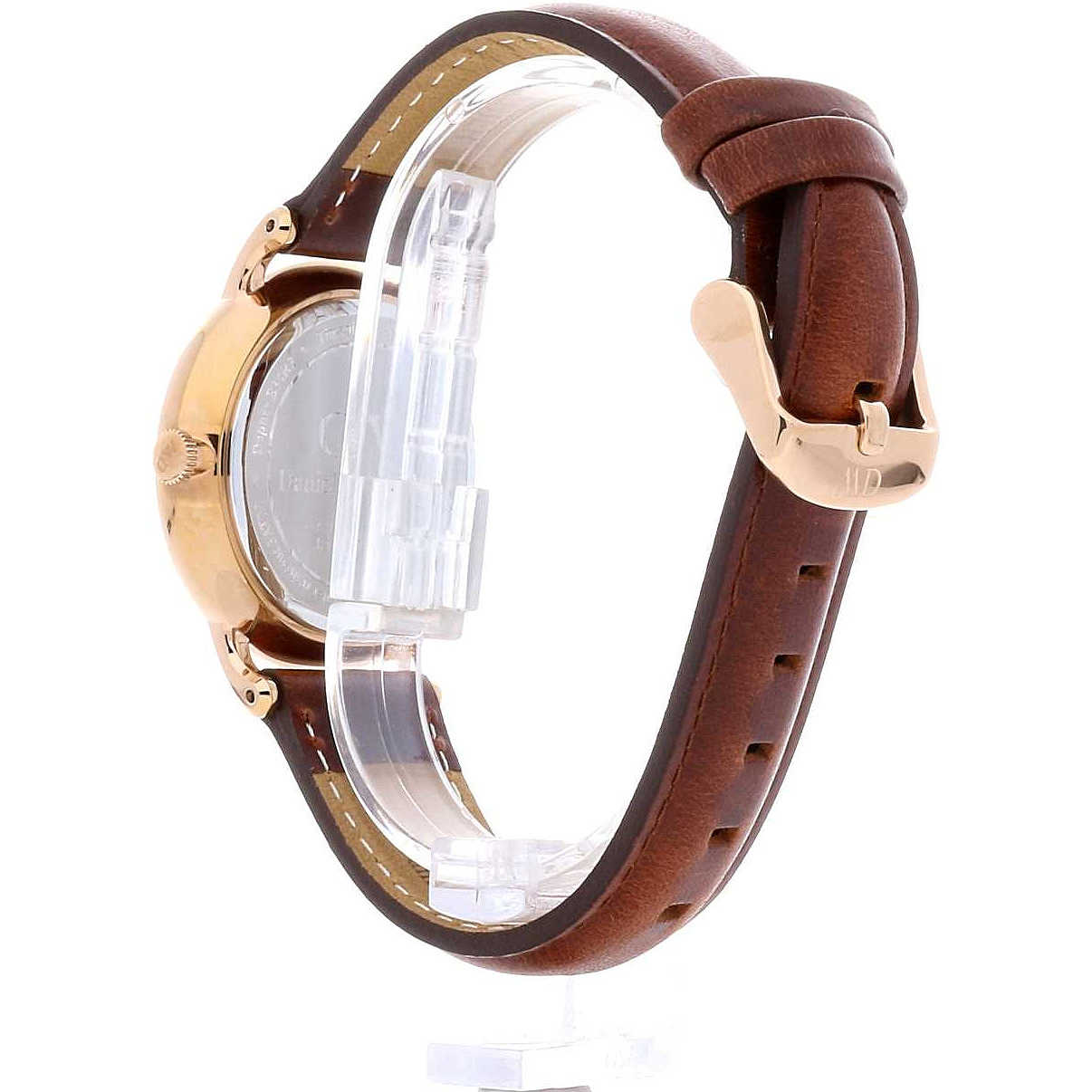 Daniel Wellington Dapper St Mawes 38mm White Dial Brown Genuine Leather Gold Date Watch - DW00100091