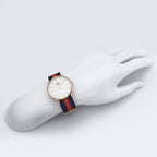 Daniel Wellington Oxford 36mm White Dial Nato Strap Gold Watch - DW00100029