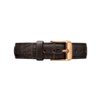 Daniel Wellington Petite York 32mm White Dial Dark Brown Genuine Leather Gold Watch - DW00100232