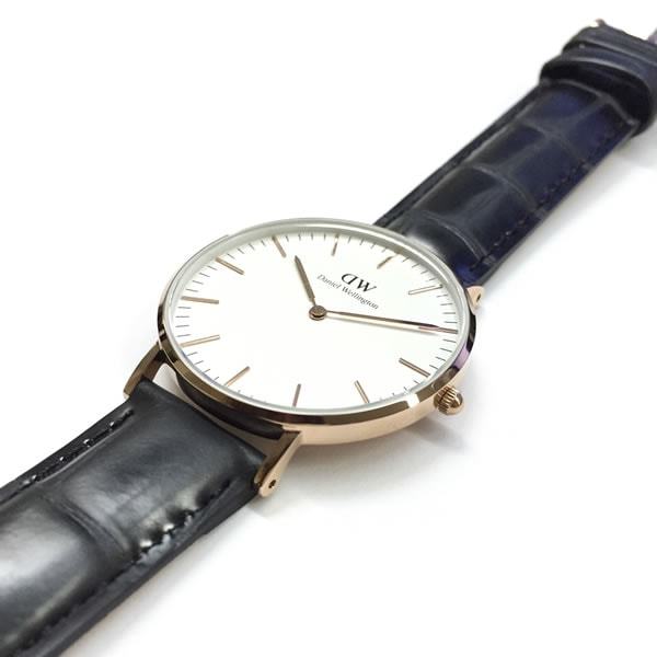 Daniel Wellington Reading 36mm White Dial Black Genuine Leather Gold Watch - DW00100041 Secundaire afbeelding