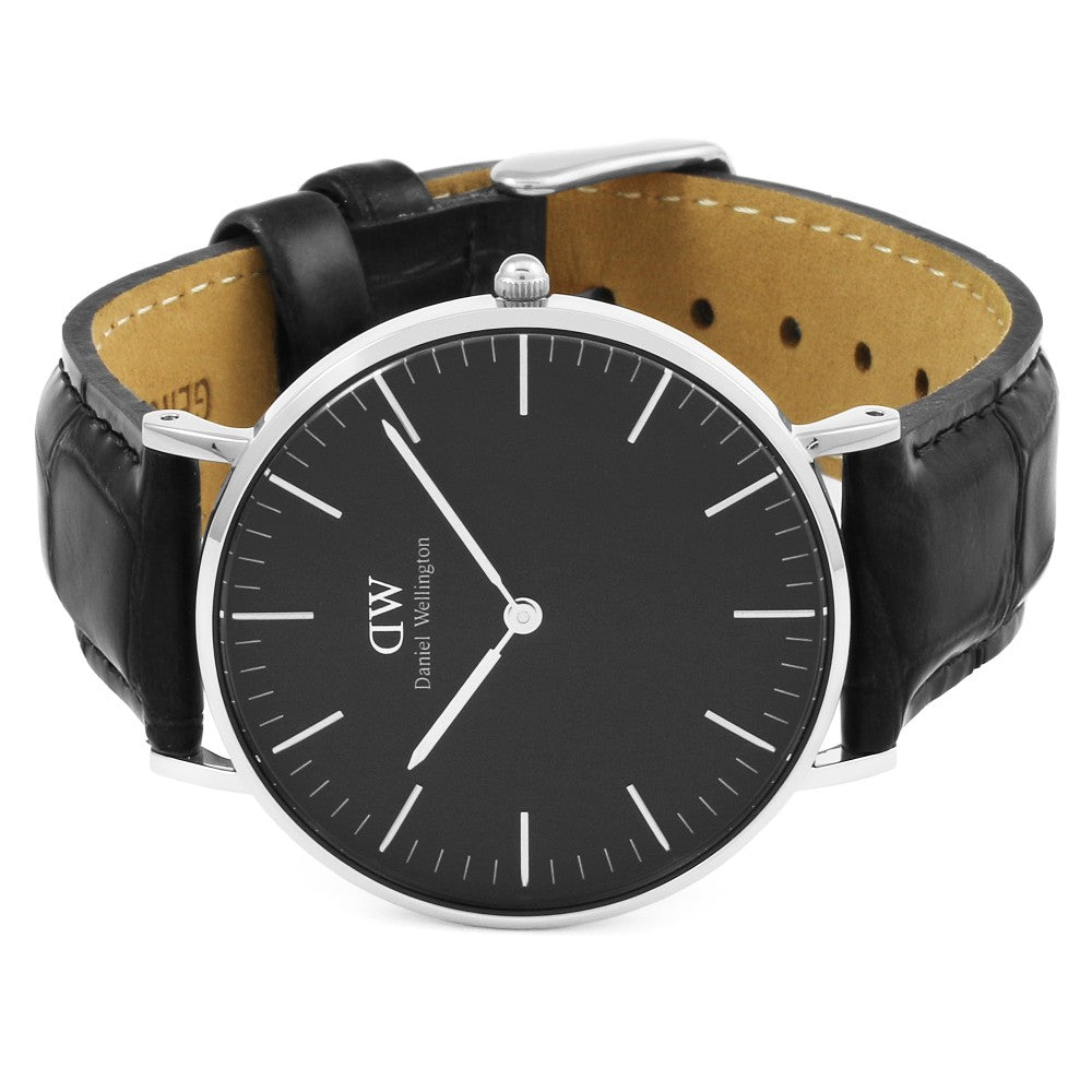 Daniel Wellington Reading 36mm Black Dial Black Genuine Leather Silver Watch - DW00100147 Hoofdafbeelding