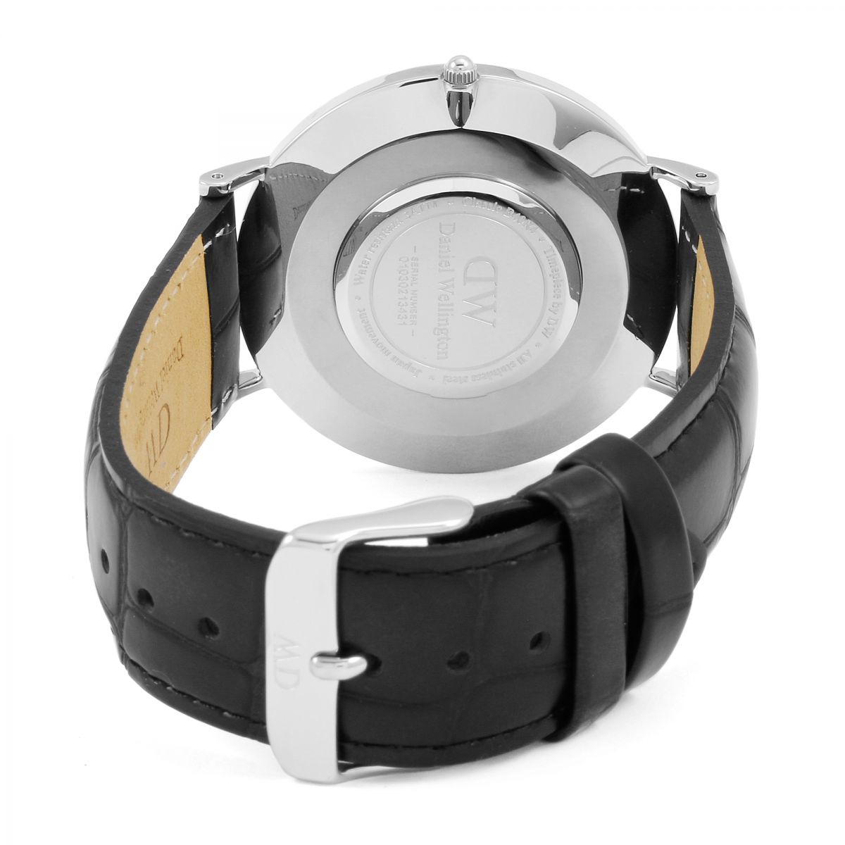 Daniel Wellington Reading 40mm White Dial Black Genuine Leather Men's Watch - DW00100028