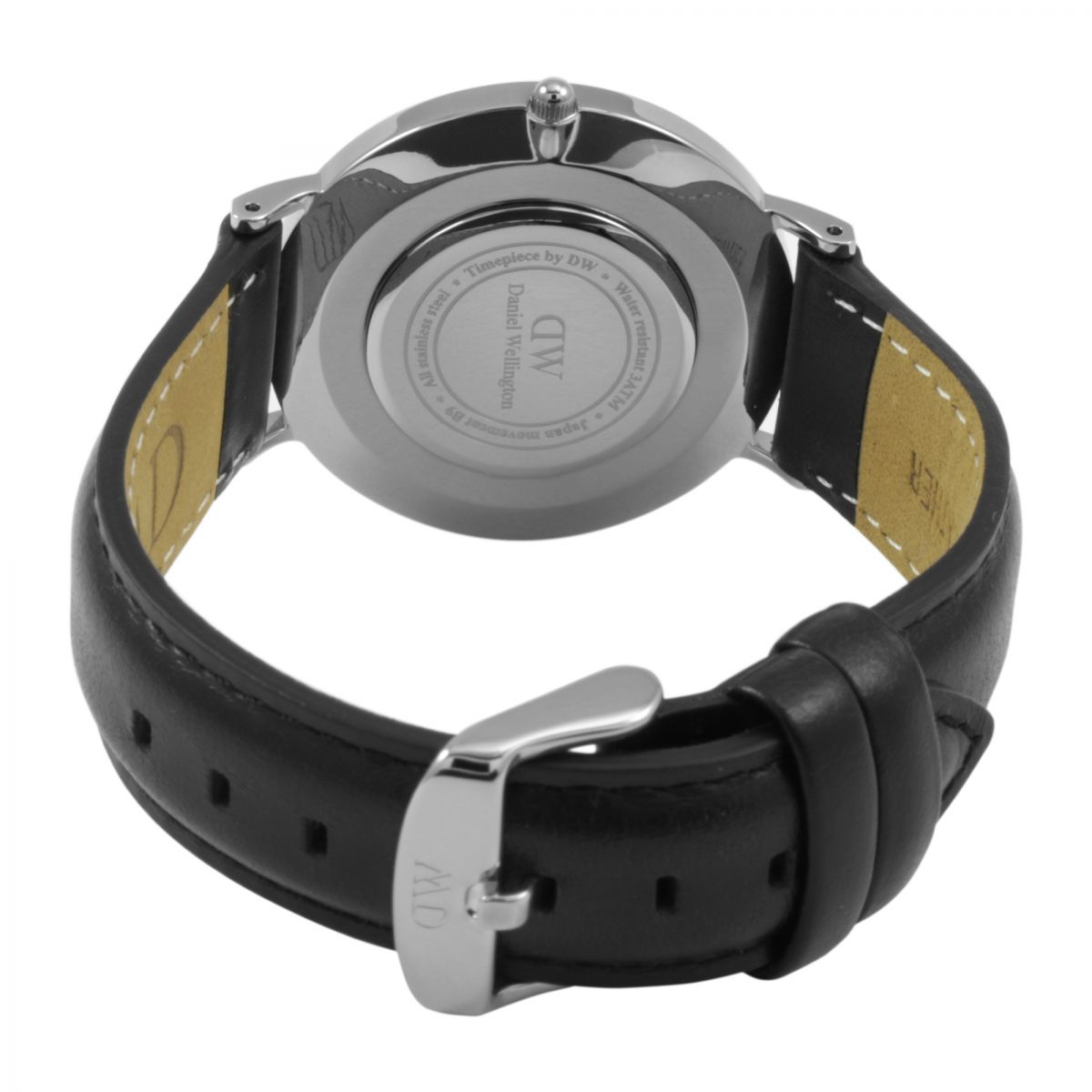 Daniel Wellington Sheffield 36mm White Dial Black Genuine Leather Silver Watch - DW00100053 Hoofdafbeelding