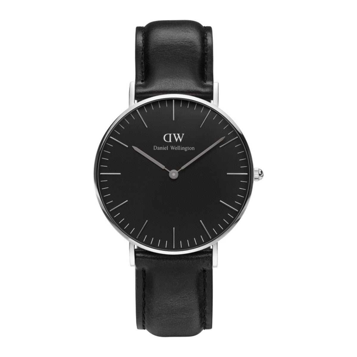 Daniel Wellington Sheffield 36mm Black Dial Black Leather Silver Watch - DW00100145 Hoofdafbeelding