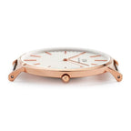Daniel Wellington Sheffield 40mm White Dial Black Genuine Leather Men's Gold Watch - DW00100007