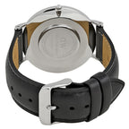 Daniel Wellington Sheffield 40mm Black Dial Genuine Leather Men's Silver Watch - DW00100133