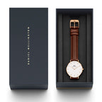 Daniel Wellington Petite St. Mawes 32mm White Dial Genuine Leather Women's Watch - DW00100175