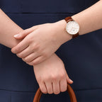 Daniel Wellington St Mawes 36mm White Dial Brown Genuine Leather Gold  Watch - DW00100187