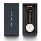 Daniel Wellington York 40mm White Dial Dark Brown Genuine Leather Gold Men's Watch - DW00100011