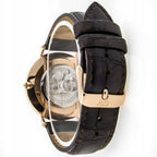 Daniel Wellington York 36mm Black Dial Genuine Leather Rose Gold Watch - DW00100140