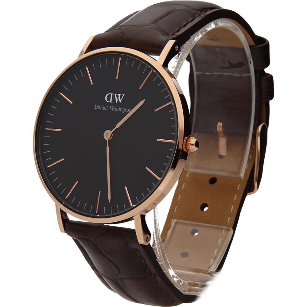 Daniel Wellington York 36mm Black Dial Genuine Leather Rose Gold Watch - DW00100140 Secundaire afbeelding