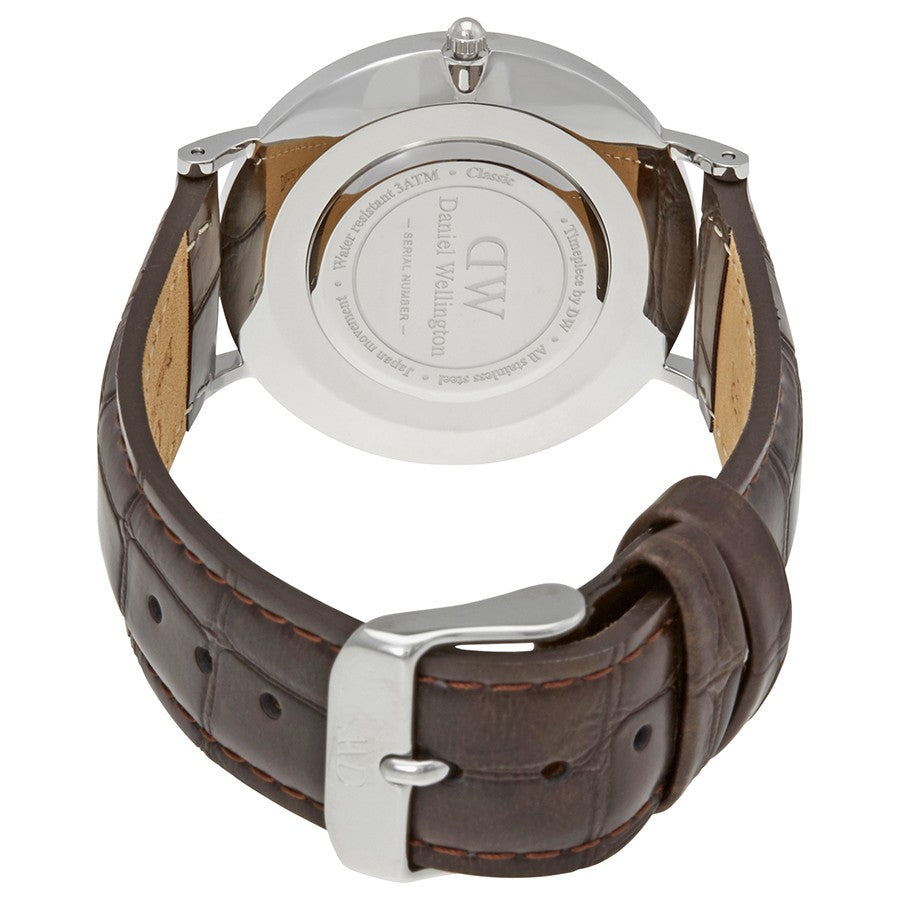 Daniel Wellington York 36mm Black Dial Genuine Leather Silver Watch - DW00100146 Hoofdafbeelding