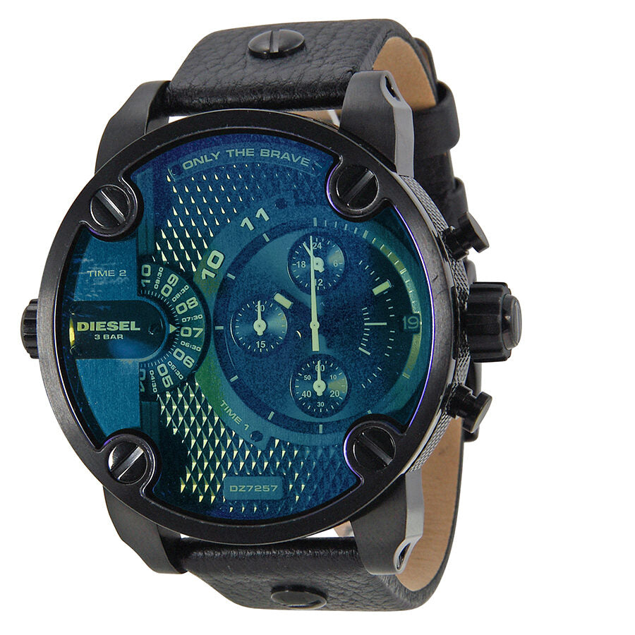Diesel Big Daddy Chronograph Iridescent Dial Black Leather Men's Watch DZ7257 Main image