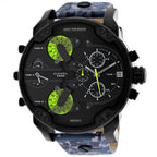 Diesel Big Daddy Camoflauge Genuine Leather GMT Men's Watch DZ7311