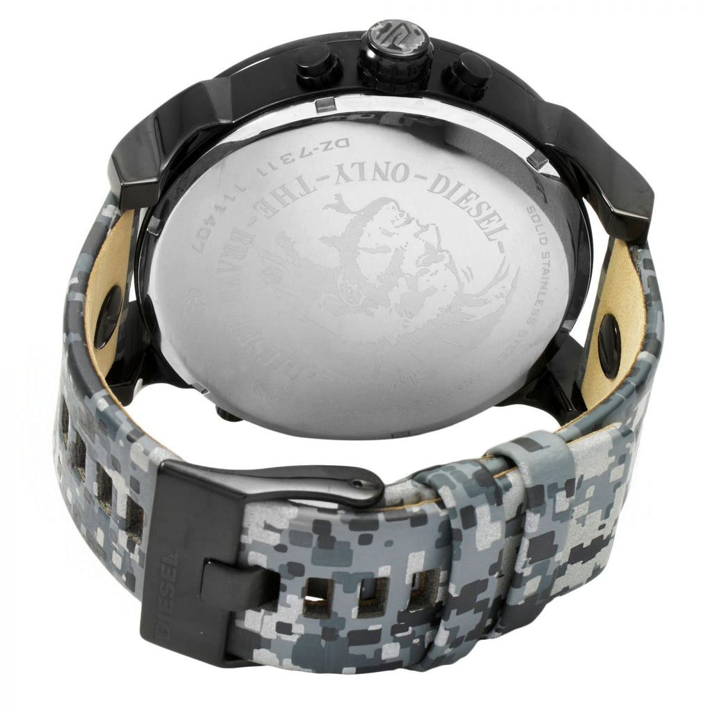 Diesel Big Daddy Camoflauge Genuine Leather GMT Men's Watch DZ7311