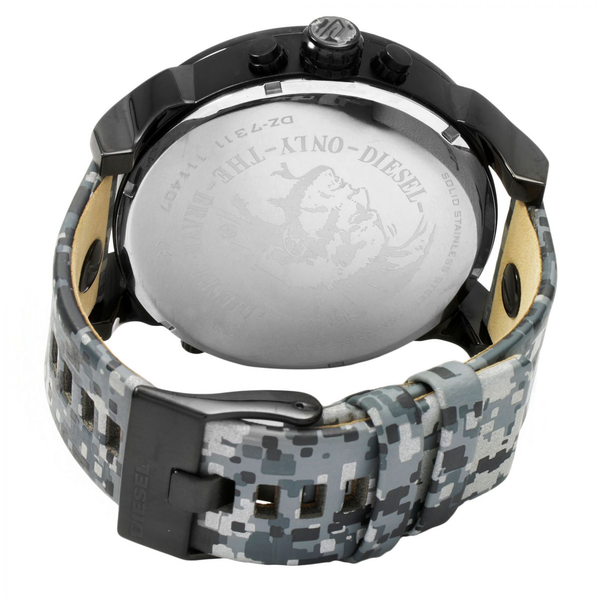 Diesel Big Daddy Camoflauge Genuine Leather GMT Men's Watch DZ7311