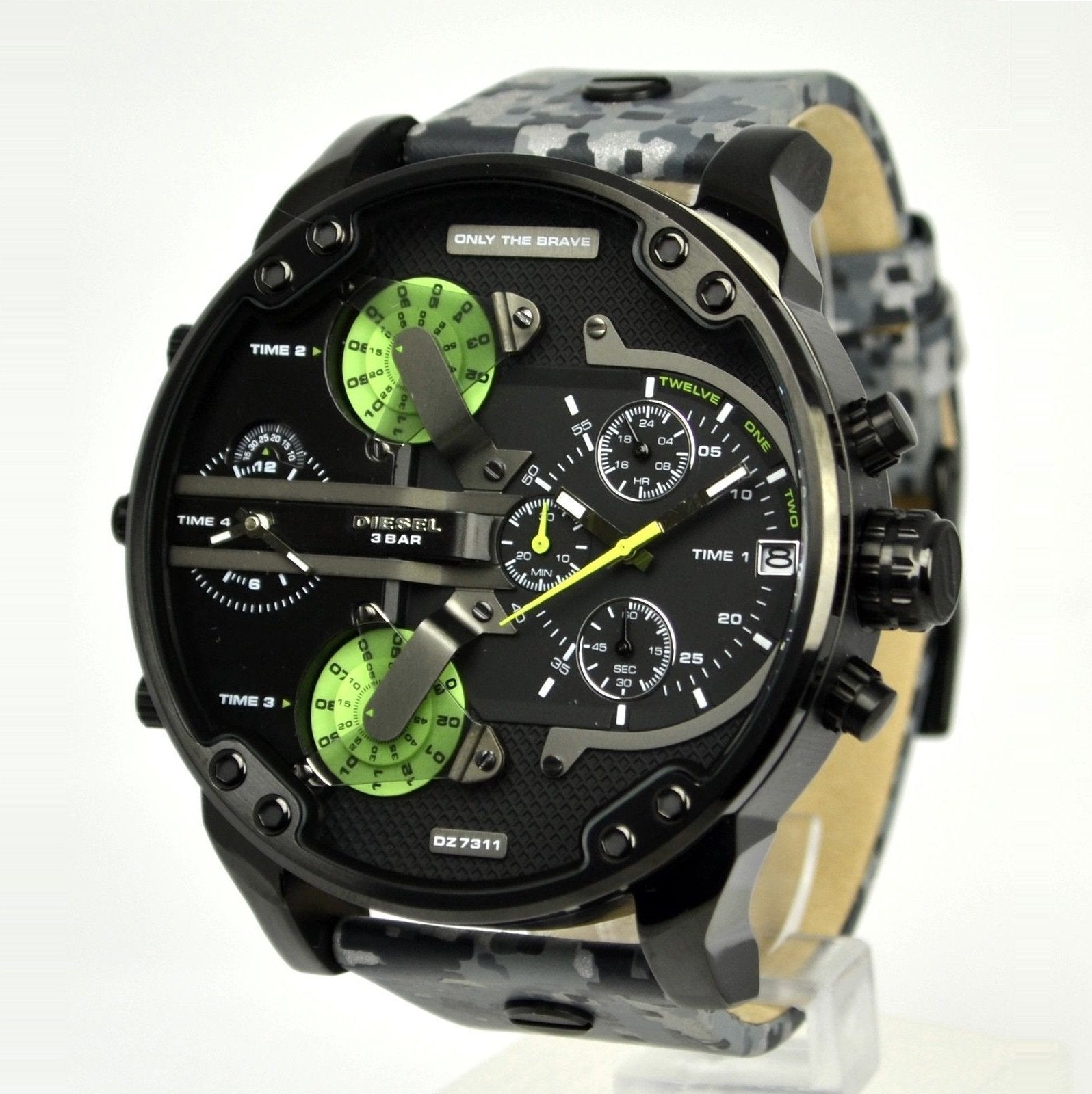 Diesel Big Daddy Camoflauge Genuine Leather GMT Men's Watch DZ7311 Secondary image