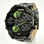 Diesel Big Daddy Camoflauge Genuine Leather GMT Men's Watch DZ7311