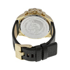 Diesel Mega Chief Gold Case Black Dial Genuine Leather Men's Watch DZ4344