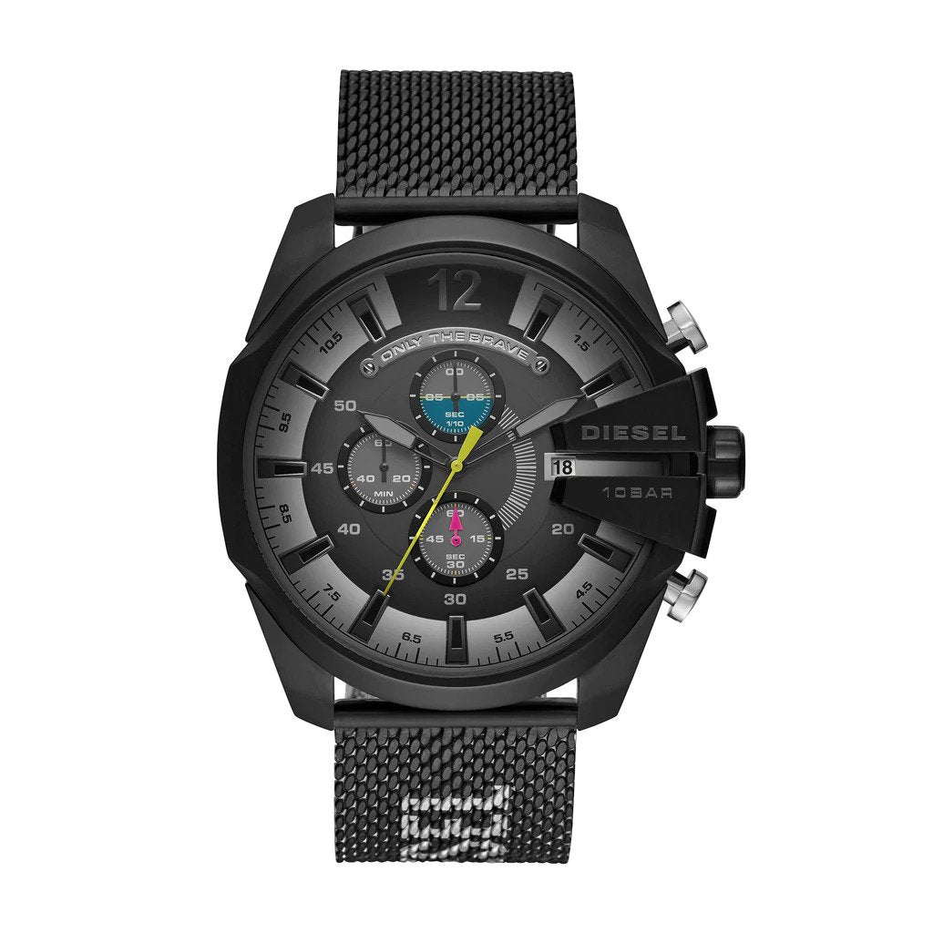Diesel Mega Chief Chronograph All Black Mesh Strap Watch DZ4514 Secondary image