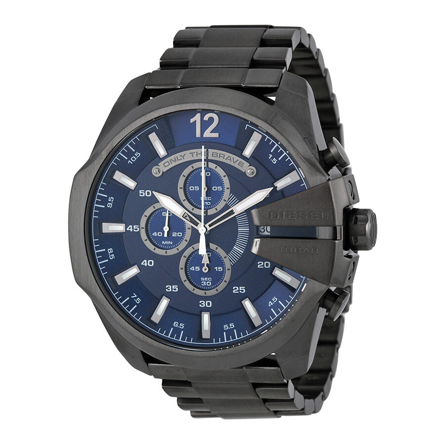 Diesel Mega Chief Chronograph Blue Dial Men's Gunmetal Watch DZ4329 Main image