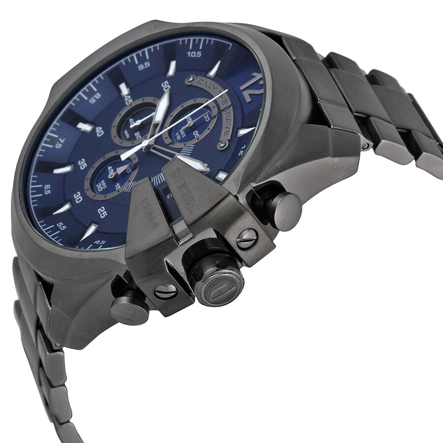 Diesel Mega Chief Chronograph Blue Dial Men's Gunmetal Watch DZ4329 Secondary image