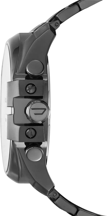 Side profile view of Diesel Mega Chief watch showing case thickness and pushers