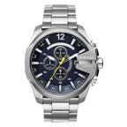 Diesel Mega Chief Blue Dial Men's Silver Watch DZ4465
