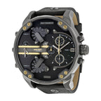 Diesel Mr. Daddy 2.0 Black Dial Black Leather Men's Watch DZ7348