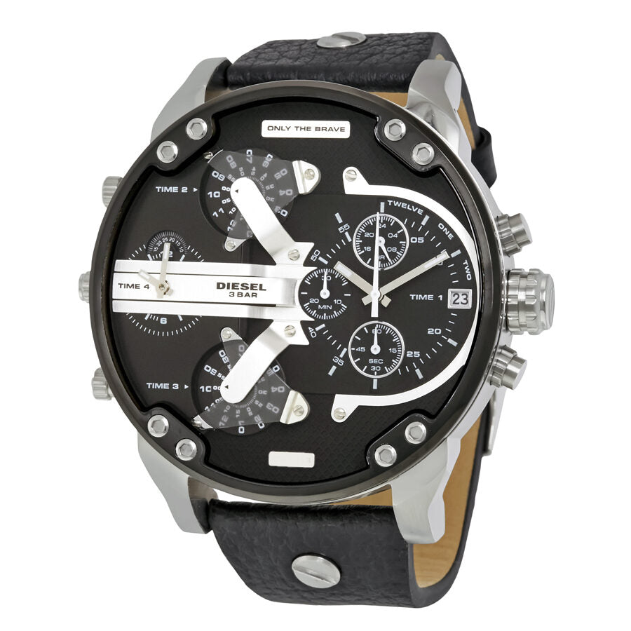 Diesel Mr. Daddy 2.0 Black Dial Genuine leather Chronograph Watch DZ7313 Hoofdafbeelding