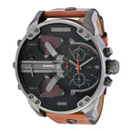 Diesel Mr. Daddy 2.0 Black Dial Brown Strap Men's Chrono Watch DZ7332