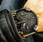 Diesel Mr. Daddy 2.0 Black Dial Gold Chronograph Men's Watch DZ7333