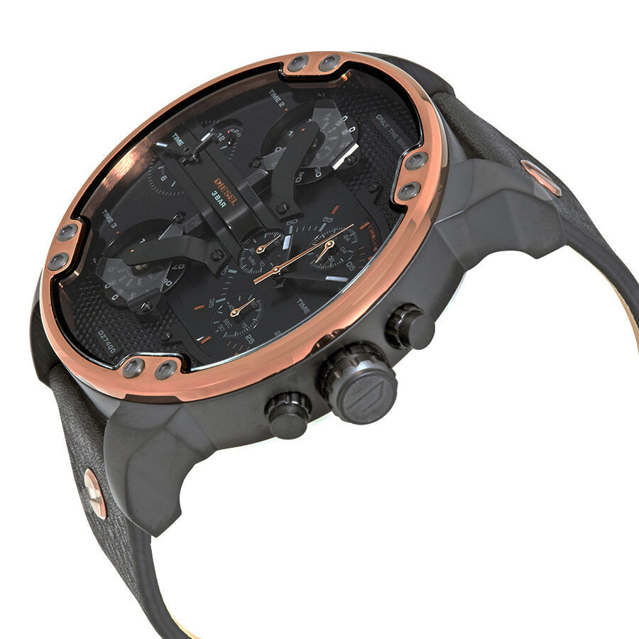 Diesel Mr. Daddy 2.0 Chronograph Black Dial Bronze Men's Watch DZ7400