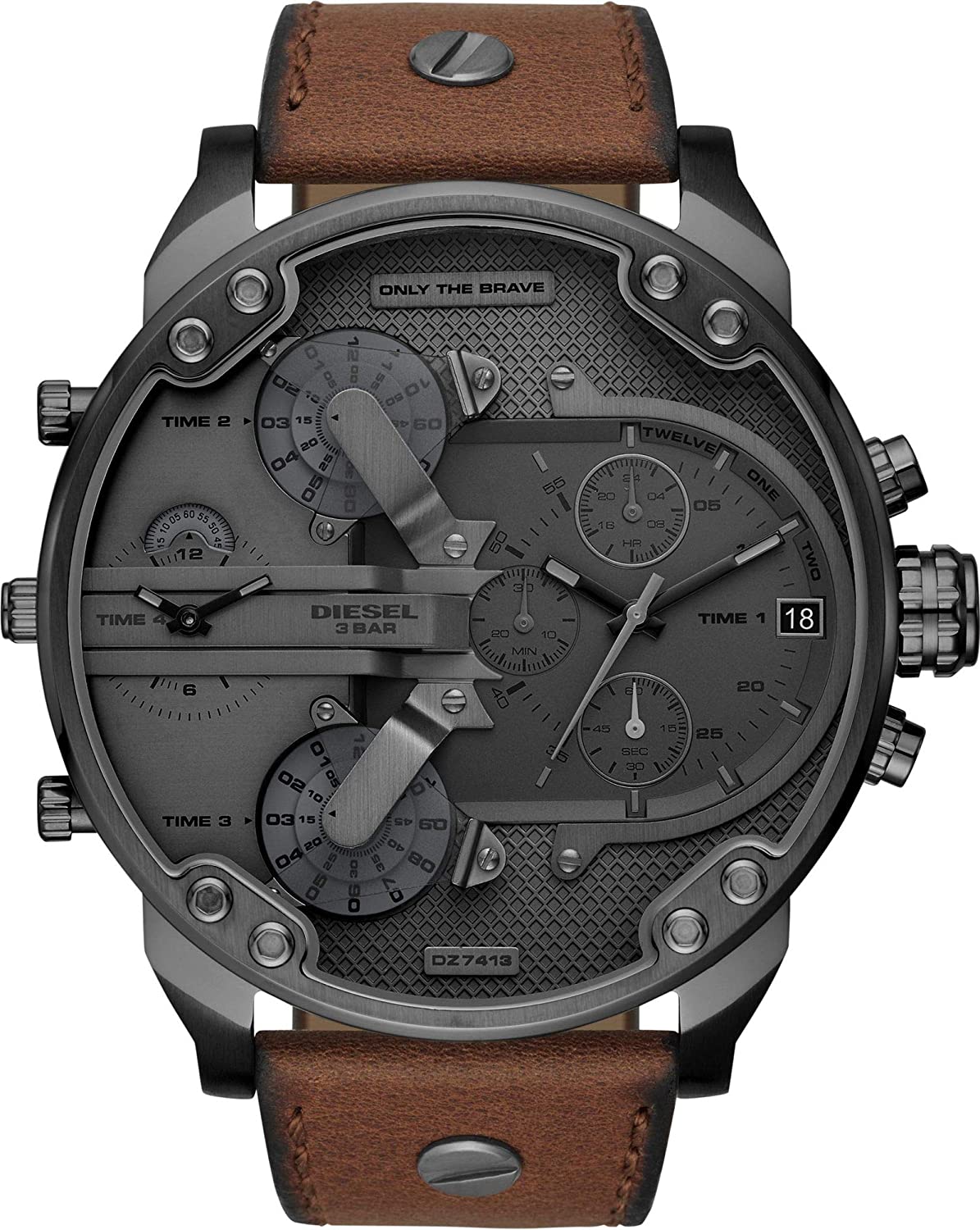 Diesel Mr. Daddy 2.0 Chronograph Brown Strap Grey Dial Men's Watch DZ7413 Main image