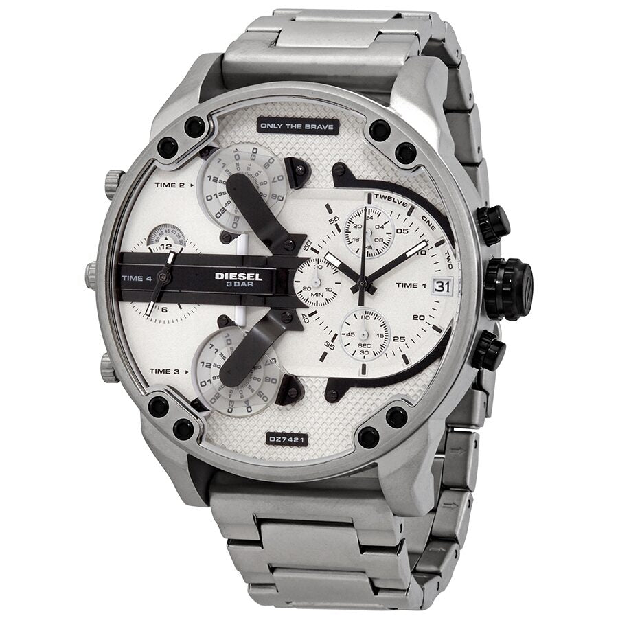 Diesel Mr. Daddy 2.0 Chronograph All Silver White Dial Men's Watch DZ7421 Main image