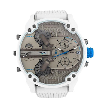 Diesel Mr. Daddy 2.0 Chrono white case with gray chronograph dial and white strap