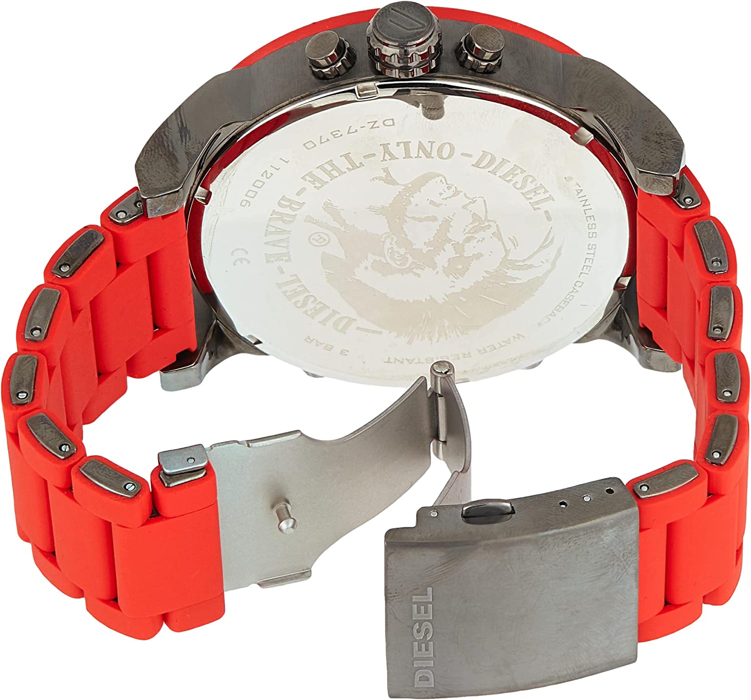 Diesel Mr. Daddy 2.0 Gunmetal Dial All Red Chronograph Men's Watch DZ7370