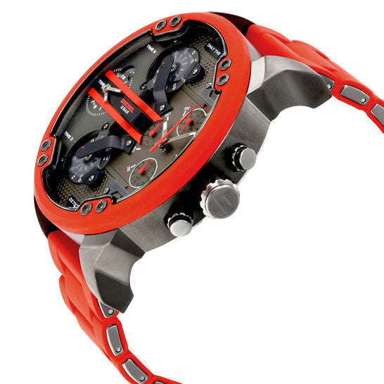 Diesel Mr. Daddy 2.0 Gunmetal Dial All Red Chronograph Men's Watch DZ7370
