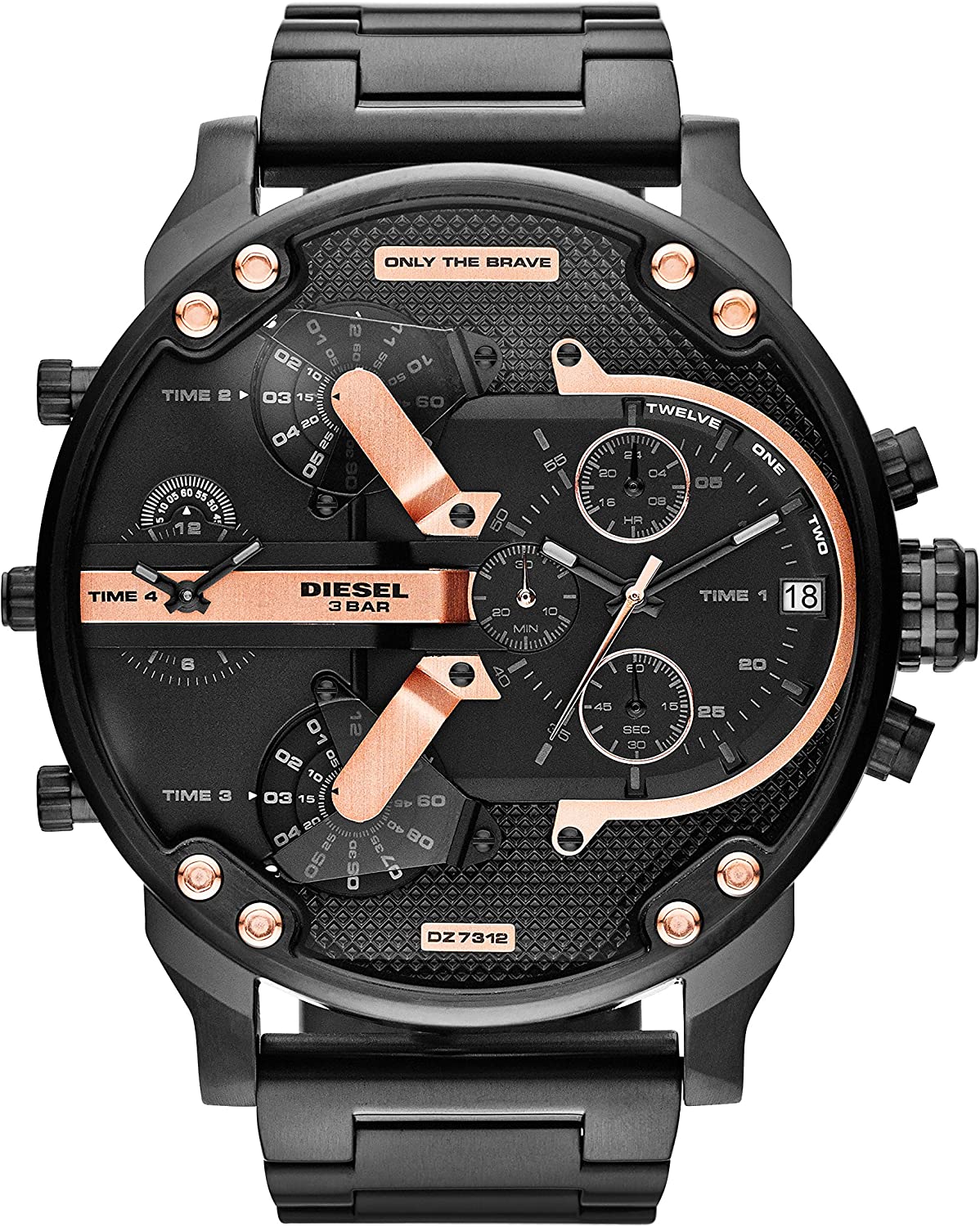 Diesel Mr daddy Chronograph GMT Men's Black Roes Gold Watch DZ7312 Main image