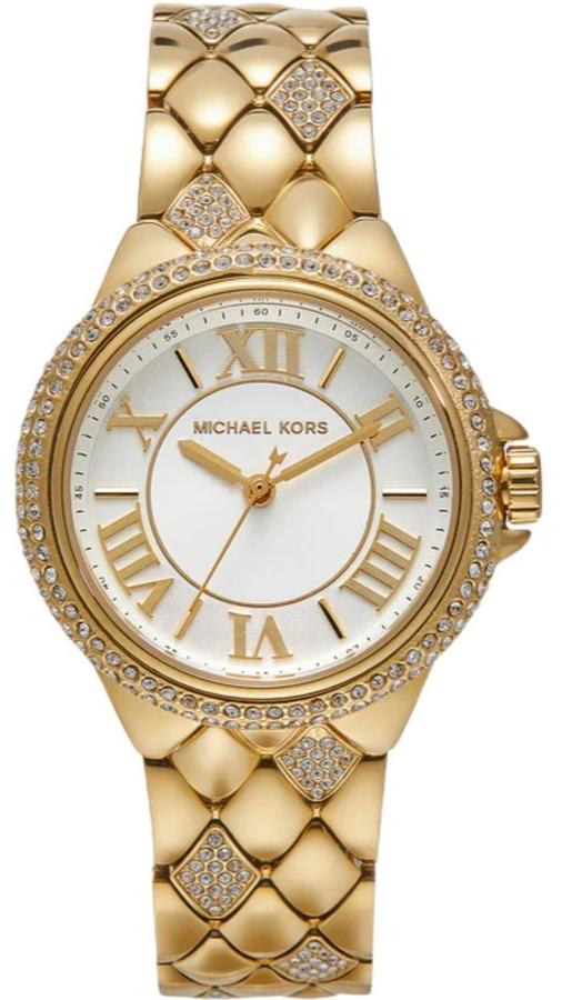 Michael Kors Mini Camille Pavé Dameshorloge met witte wijzerplaat en gouden accenten - MK4801 Hoofdafbeelding