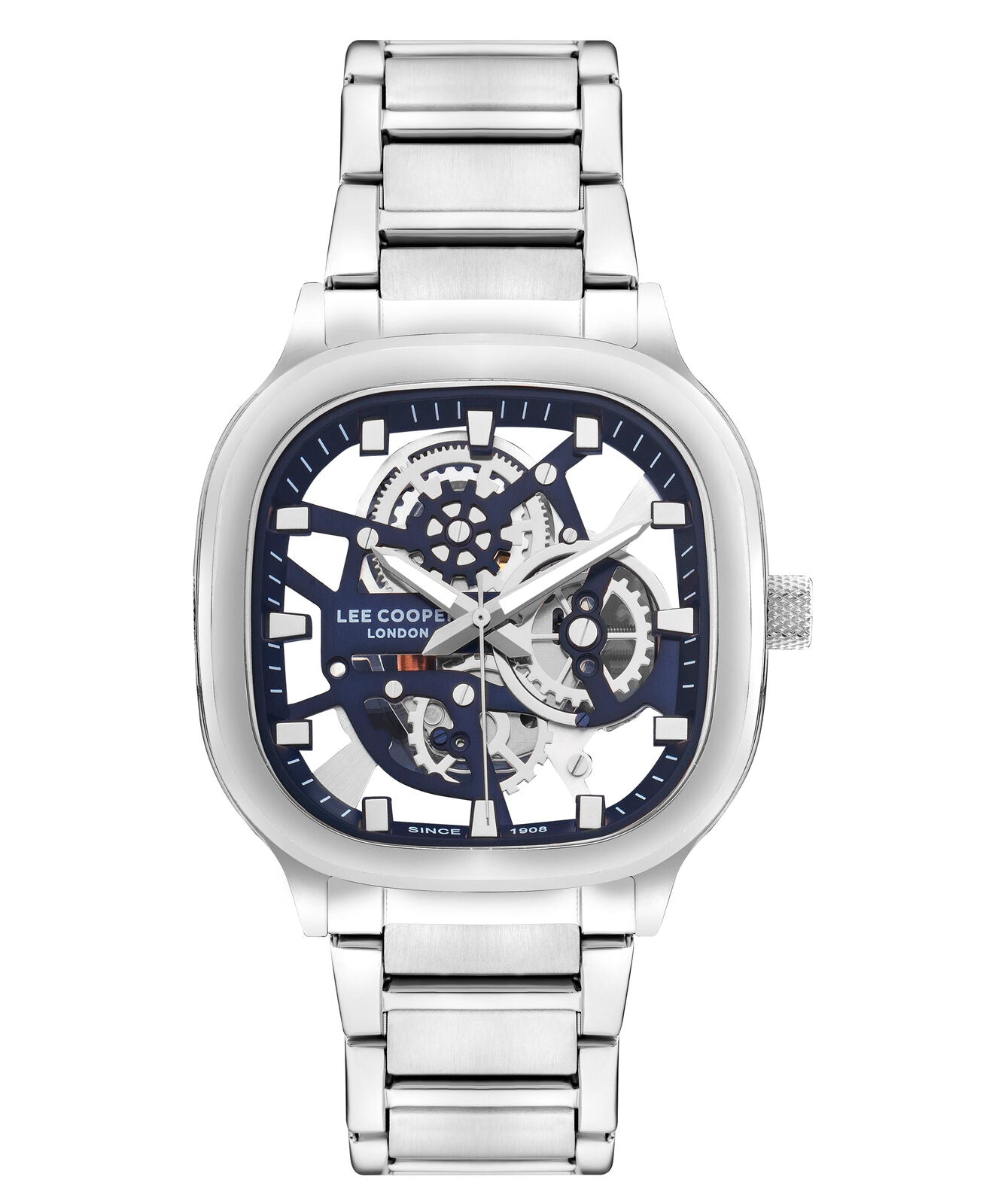 Lee Cooper Contemporary Square Case Blue Dual Silver Watch - LC07974.390 Main image