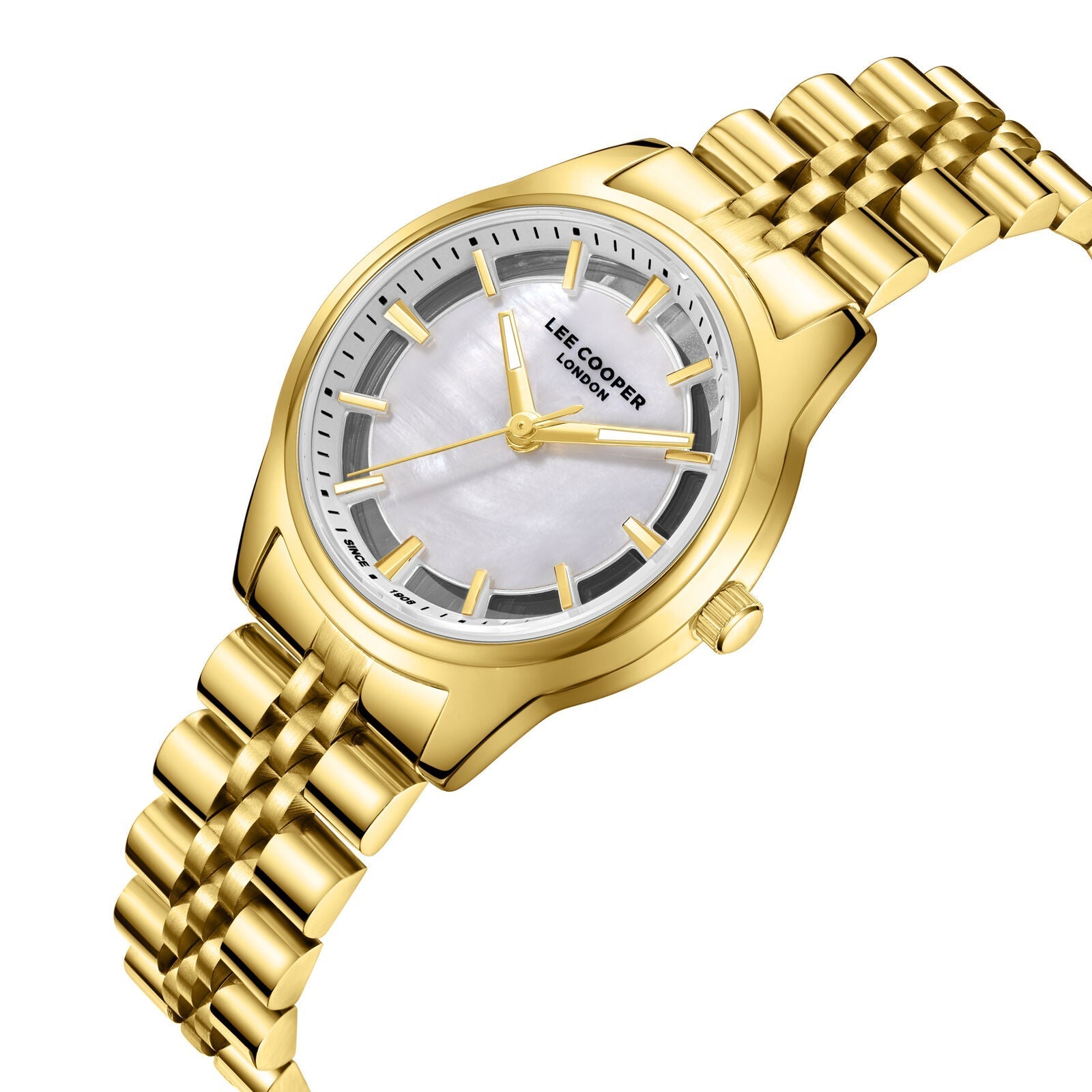 Lee Cooper Classic White MOP Dial Gold Watch - LC08285.120 Secundaire afbeelding