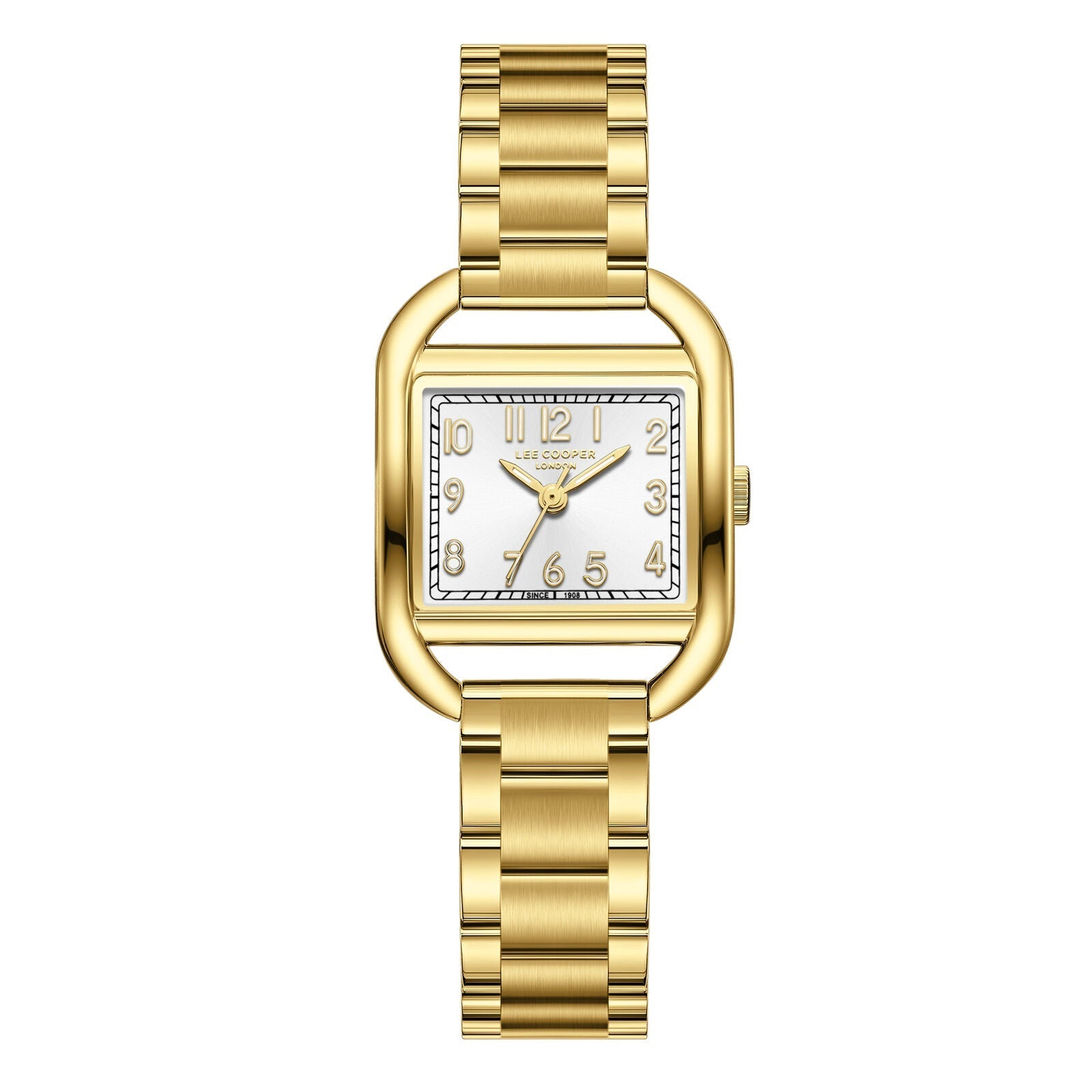 Lee Cooper Square Fashion Silver Dial Gold Watch - LC08274.130 Hoofdafbeelding