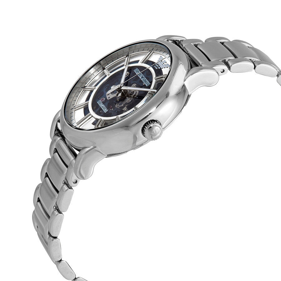 Emporio Armani Automatisch Herenhorloge AR60006 met Zilveren Skeleton Dial Secundaire afbeelding