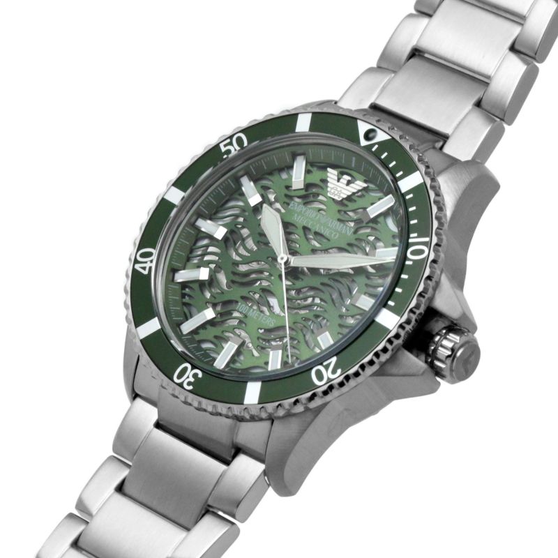 Emporio Armani Diver Automatic Skeleton Dial Silver Men's Watch - AR60061 Secondary image