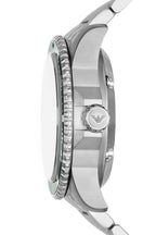 Emporio Armani Diver Automatic Skeleton Dial Silver Men's Watch - AR60061