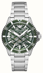 Emporio Armani Diver Automatic Skeleton Dial Silver Men's Watch - AR60061